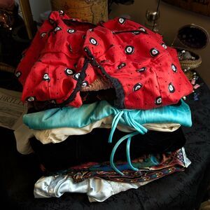 Vintage Disrepair Clothing Lot Satin Shirts Halter Top Mini Dress Voodoo Vixen